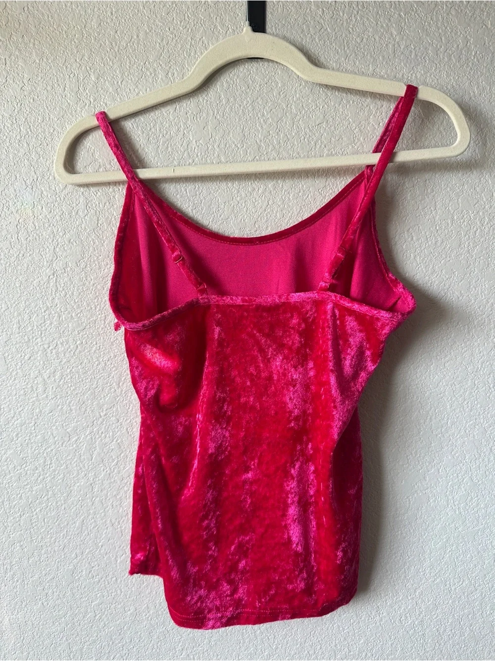 bebe Hot Pink Velvet Camisole + Shorts PJ set with Bedazzled Logo